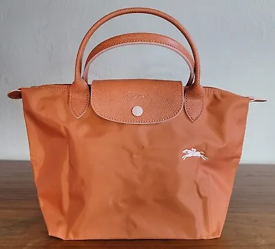 Longchamp Le Pliage Type S Orange Small Foldable Tote Designer Handbag Purse Bag • $60