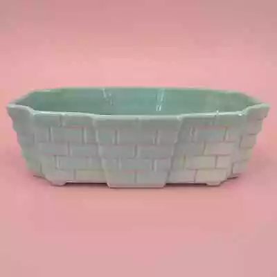 Alamo Pottery Basketweave Planter Aqua 747 Vintage Mid Century Modern • $19.99