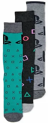 $14.99 • Buy Playstation Video Gamer 3 Pair Pack Men's Crew Socks