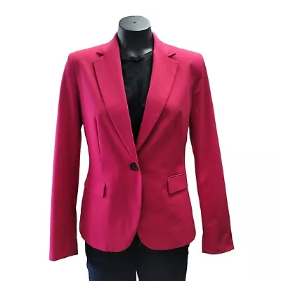 $25.99 • Buy Zara One Sculptural One Button Collared Hot Pink Blazer Jacket Womens Size 6