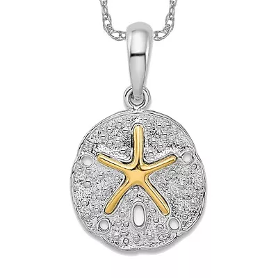 925 Sterling Silver Sand Dollar Sea Star Starfish Necklace Charm Pendant • $194