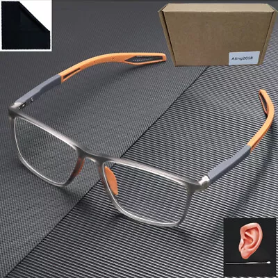 Mens TR90 Anti-blue Light Square Reading Glasses Sport Lightweight 1.5 2.5 2 3 4 • $9.99