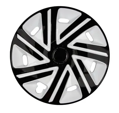 Hubcaps Painted 15 Inch #49 Black White 4x Premium Design Hub Caps • $162.64