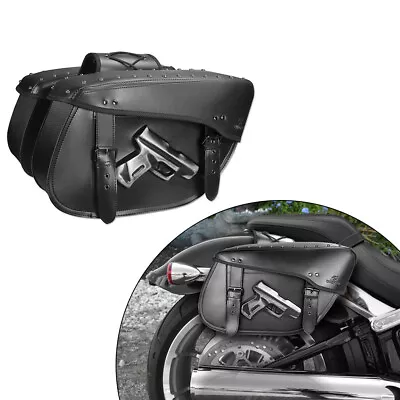 Saddle Bag Tool Side Bag Storage Luggage Black Fits For Harley Softail VROD • $77.73