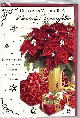 Christmas - Daughter - Flowers - Greeting Card - Free Postage • £2.29