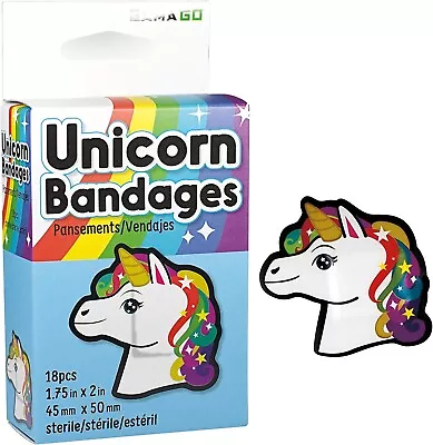 Unicorn Bandages Kids & Kidults - Set Of 18 Individually Wrapped Self Adhesive • $5.08