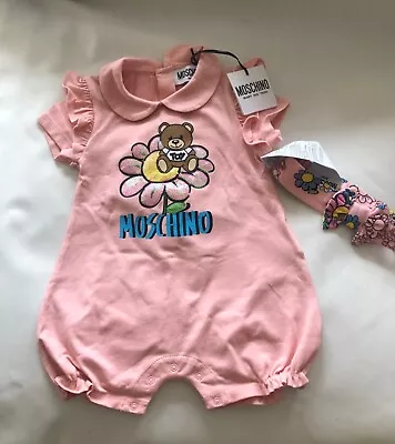 Moschino Baby Girl Romper And Headband 6/9m BNWTs • $55.95