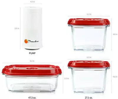 $51.69 • Buy Kitchen Refrigerator Storage Box Food Container Preserver  Vacuum Sealer Pump US