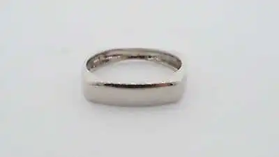 Estate Sale 14k White Gold Nephrite Unisex Wedding Band Ring Size 6.25 • $150