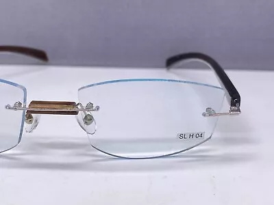 Buffalo Horn Eyeglasses Frames Woman Rectangular Rimless Braun Horn H 04 Large • $182.36