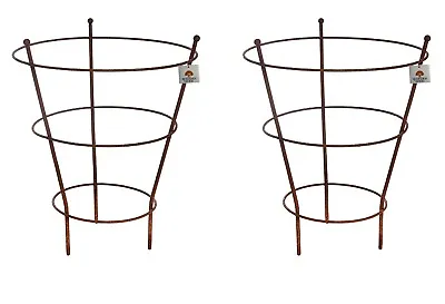 Rust Peony Herbaceous Plant Supports Metal Cage Steel Garden Large Ring Set Of 2 • £31.99
