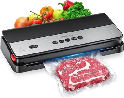 $16 • Buy Bonsenkitchen Vacuum Sealer, Cutter, Bags & Kit, Compact Air Sealing, Black