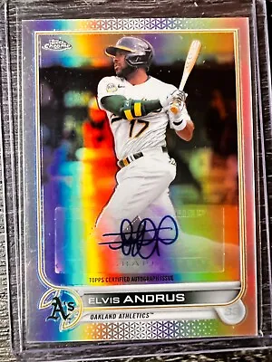 2022 Topps Chrome Update Elvis Andrus Refractor Auto #AC-EA A’S • $6.99