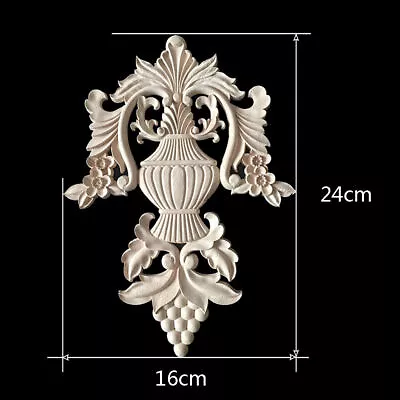 $11.69 • Buy Wood Carved Corner Onlay Frame Furniture Applique Decal DIY Home Decor Unpainted