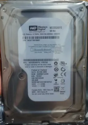 Original Western Digital RE3 320GB WD3202ABYS 7200RPM 3.5  SATA Hard Disk Drive • £15.59