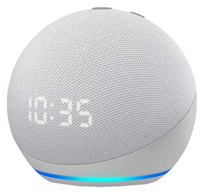 $26 • Buy Amazon Echo Dot (4th Gen.)  - Glacier White With Clock, Unused With OEM Boxing