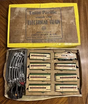 VTG Prewar Marx M-10005 Union Pacific Streamliner Train Set Complete In Orig Box • $499.99