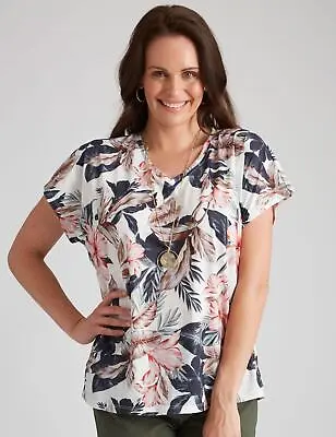 $18.21 • Buy Millers Short Sleeve Printed V-Neck Slub Top Womens Clothing  Tops T-Shirt