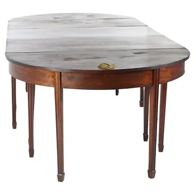 Antique English George III Demi Lune Mahogany Banquet Dining Table Circa 1820 • $3960