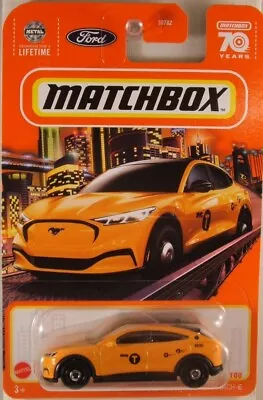 MATCHBOX #22 2021 Ford Mustang Mach-E Taxi Cab 2023 Issue (NEW In BLISTER) • $3