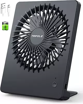 Tripole USB Desk Fan 2000Mah Portable USB Fan 3 Speeds Rechargeable Mini Fan Ba • £13.55