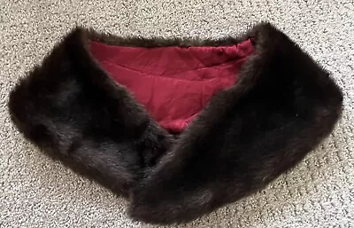 Fur Stole Collar Shoulder Wrap Wedding Dark Brown Black Bridal Mob Wife Prom • $40