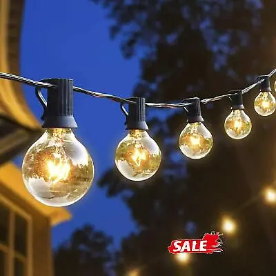 £17.99 • Buy 50FT Globe Outdoor Garden Festoon String Lights Mains Powered 50Pcs G40 Bulbs