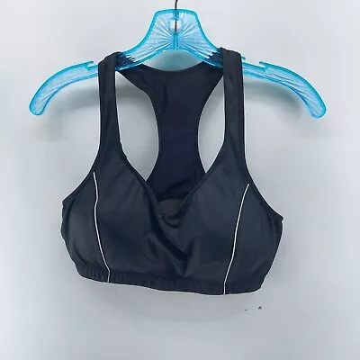 Moving Comfort Sport Bra Size Large 38C Black Lined Pull Over Athletic Activewea • $6.50