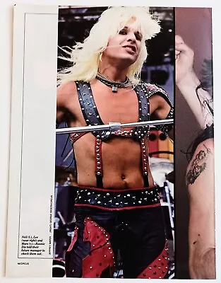 Motley Crue Vince Neil Live~orig 1984 Poster~full Page Magazine Pinup Clipping • $15.99