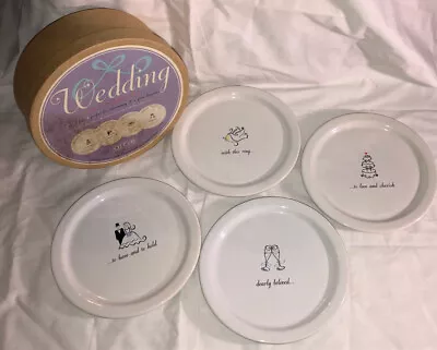 Ore Originals Wedding Gift Plate Set Of 4 Plates & Box 7” Wedding Vows Theme • $15