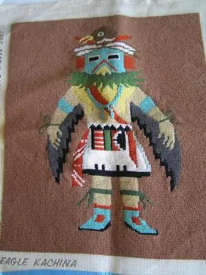 Vintage Eagle Kachina Needlepoint Finished Canvas 12  X 15  Impressive! • $49.99