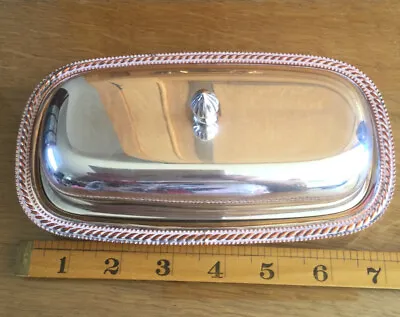 £24.99 • Buy Vintage Silver Plate Butter Dish With Lid And Glass Insert