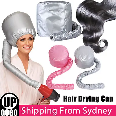 Bonnet Hair Drying Cap Hat Hood Soft Womens Blow Dryer Hairdressing Wrap Home AU • $6.13