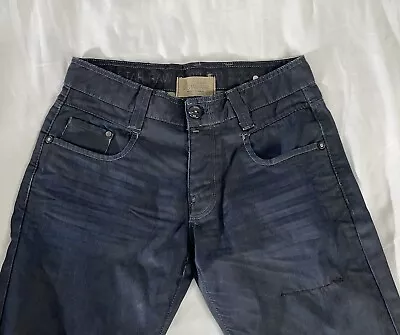 G-STAR Raw Denim Blue Jeans Pants 34X34 Men's Button Fly Tapered  33/01 5204 • $32.99