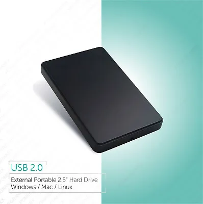 External 2.5  Portable Hard Drive USB 2.0 :: 250GB 320GB 500GB 1TB ::1Y Warranty • £29.99