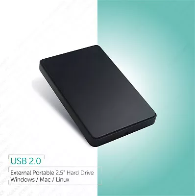 External 2.5  Portable Hard Drive USB 2.0 :: 250GB 320GB 500GB 1TB ::1Y Warranty • £27.99