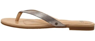 UGG Women Sandals Allaria II Metallic Braid Flip Flops Soft Gold • $53.16