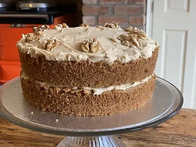 Homemade Coffee And Walnut Cake 8” - Freshly Baked To Order • £20