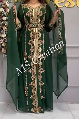 SALE New Bottle Green Moroccan Kaftan Wedding Dress Traditional Dress For Women • $77.99