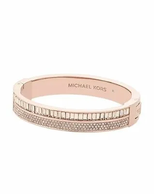 MKJ6998791 Michael Kors Baguette Crystal Bangle Rose Gold NEW W/Box 8807 • $79.99