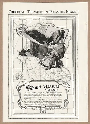 $8.09 • Buy 1925 Whitman's Chocolate Pleasure Island Vintage Print Ad Treasure Charm Romance