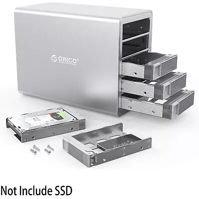 Aluminum 5Bay Raid Hard Drive Enclosure USB3.0 Type A For 2.5/3.5'' HDD SSD 90TB • £219.99