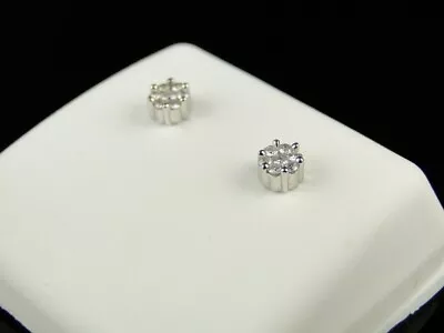 Women's Stud Anniversary Earrings 14K Gold Plated Silver 2.10Ct Round Moissanite • $101.59