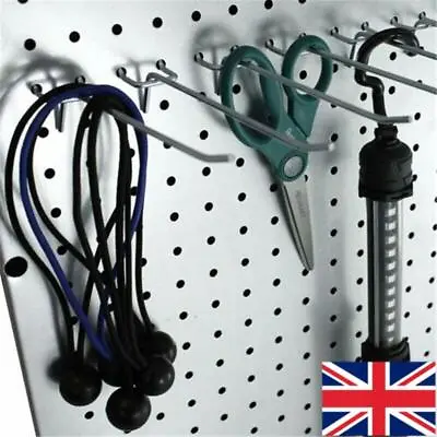 50PCS Peg Board Hooks Shelving Set Storage Store Garage Organizing Tools Hanger • £8.29