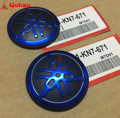 2x Gas Tank Emblem Badge Decal Sticker 50mm Blue For Motor R1 R3 R6 R7 XJR YZF • $11.19