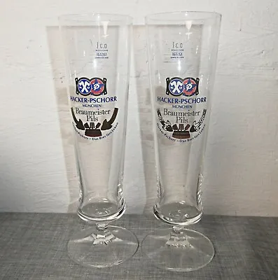 Hacker-Pschorr Munchen Braumeister Pils Rastal 0.3l Glass Set Of 2 Lot Beer 9  • $17.99