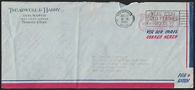 1955 TENNESSEE Air Mail Cover - Treadwell & Harry Memphis To Detroit MI W10 • $1.99