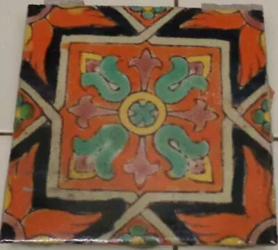 Antique Hand Painted Davies & McDonald Tile Company 5  Tile - GDC - Moorish • $69.99