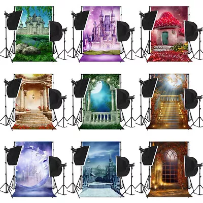 Fairyland Castle Cartoon Backdrop Photography Props Wall Background Party Decor • £10.19