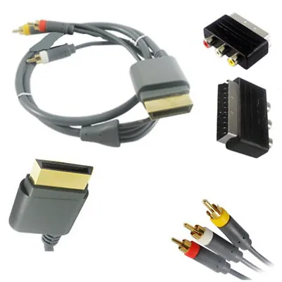 For Xbox 360 1.8M HDTV Audio Video AV Phono S-Video + Scart To RCA Adapter Cable • £103.21